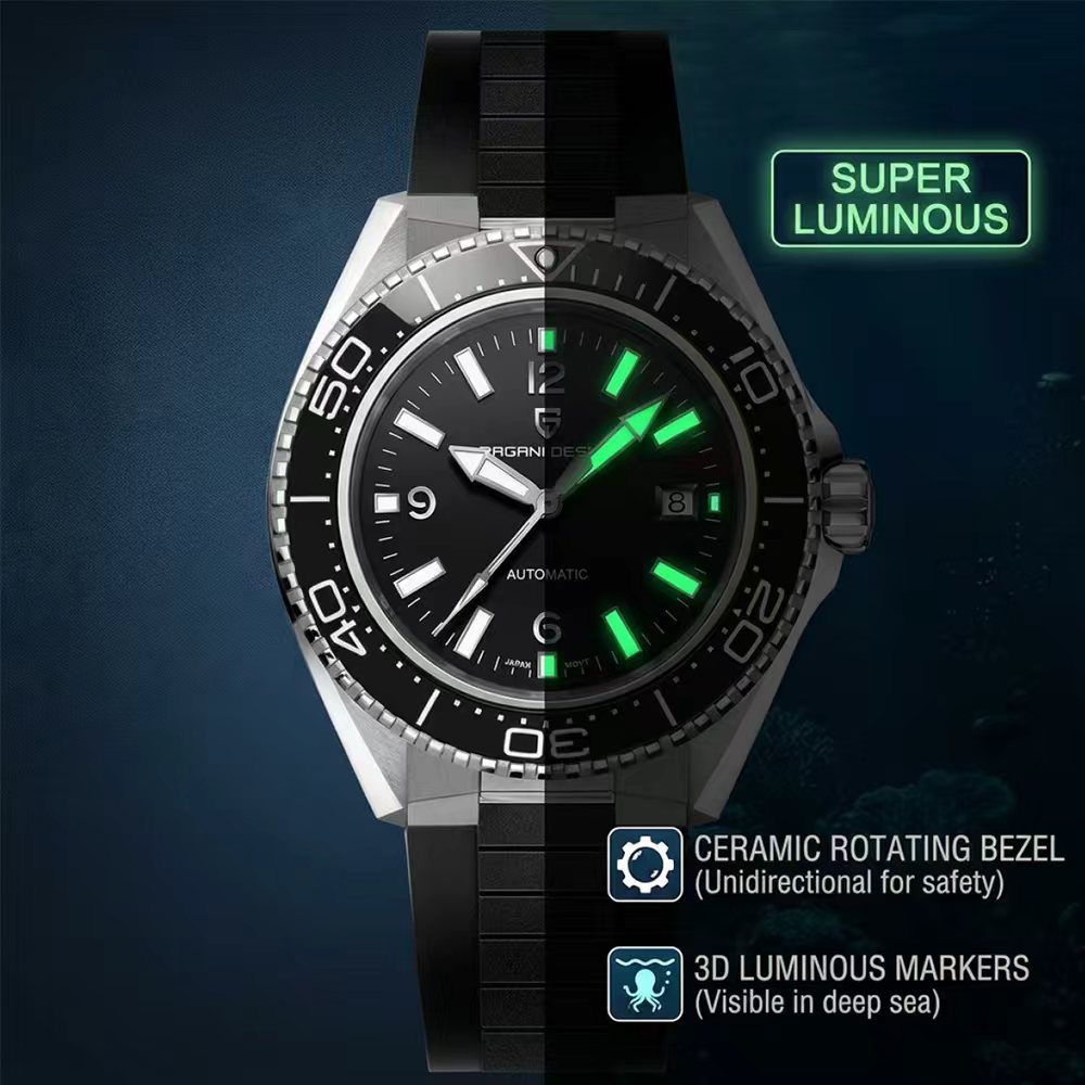 Rubber Strap Diver - Pagani Design Luxury Men's Automatic Watch