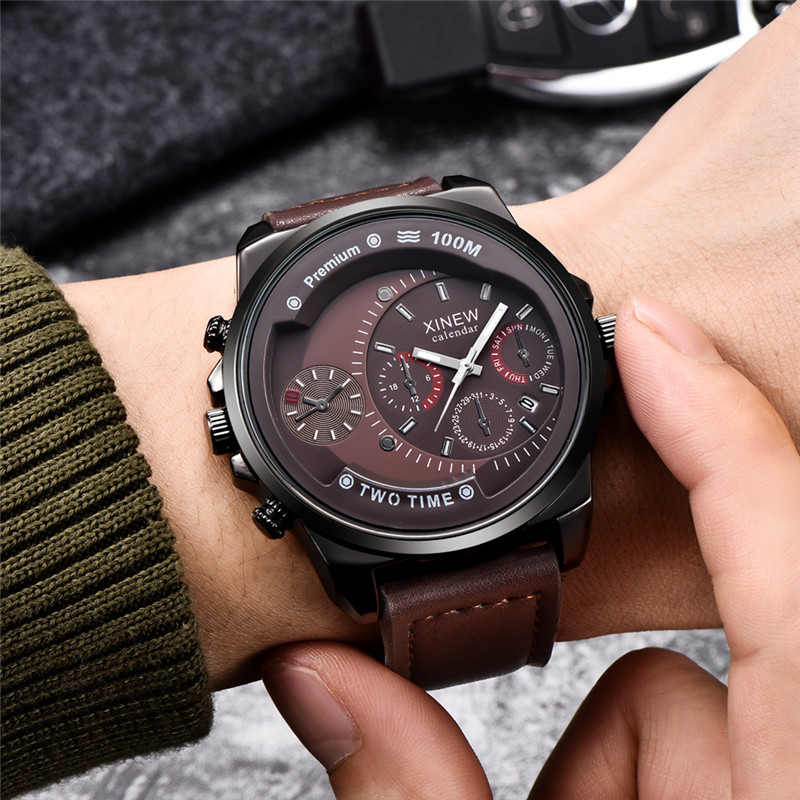 Original XINEW Brand Men Watch - Leather Watch Band Men recensie en prijs