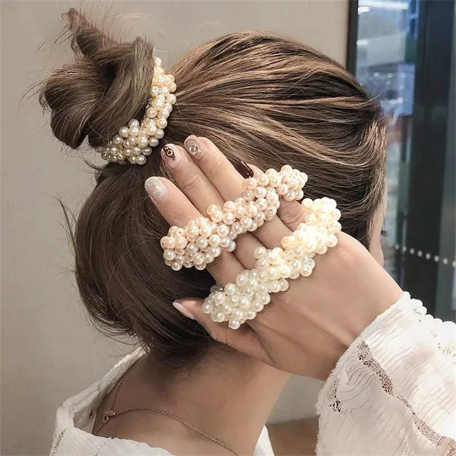 Woman Elegant Pearl Hair Ties  - Silicone Band Women recensie en prijs