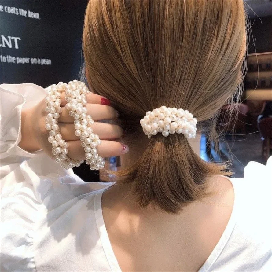 Woman Elegant Pearl Hair Ties  - Silicone Band Women recensie en prijs