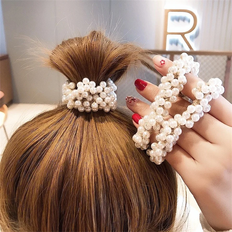 Woman Elegant Pearl Hair Ties  - Silicone Band Women recensie en prijs