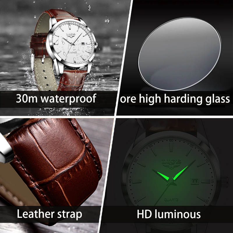 LIGE Man Watch Fashion Leather - Leather Watch Band Men recensie en prijs