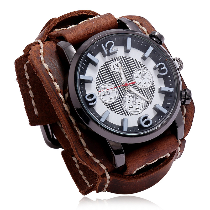 New Retro Mens Watches Genuine - Leather Watch Band Men recensie en prijs
