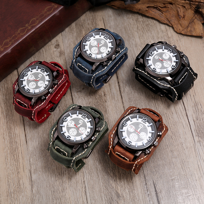 New Retro Mens Watches Genuine - Leather Watch Band Men recensie en prijs