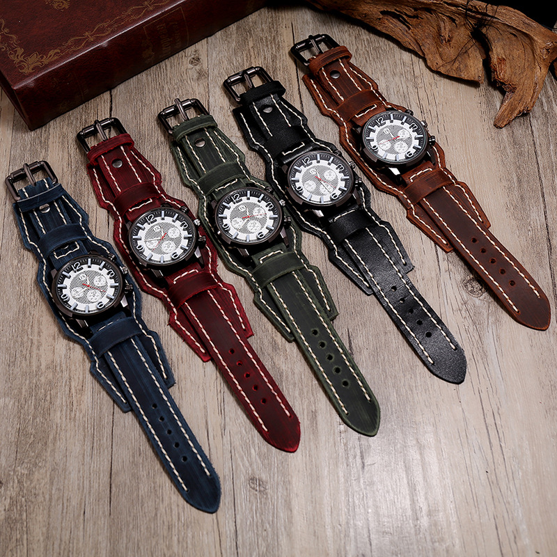 New Retro Mens Watches Genuine - Leather Watch Band Men recensie en prijs