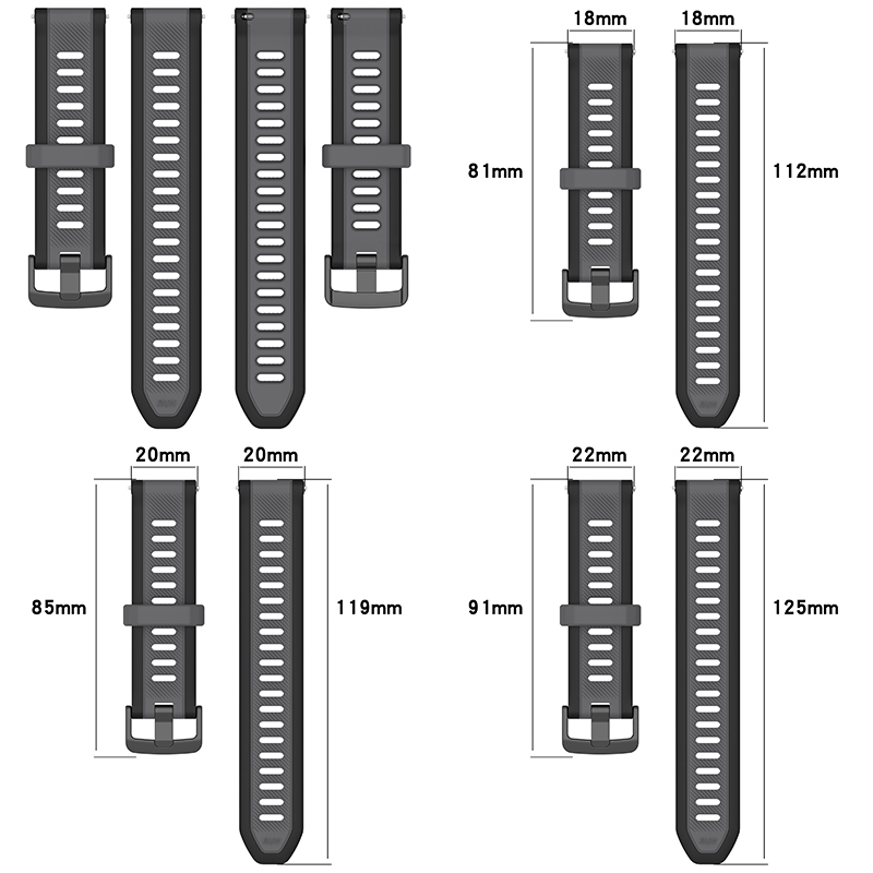 22mm 20mm 18mm Texture Silicon - Silicone Watch Band 22Mm recensie en prijs