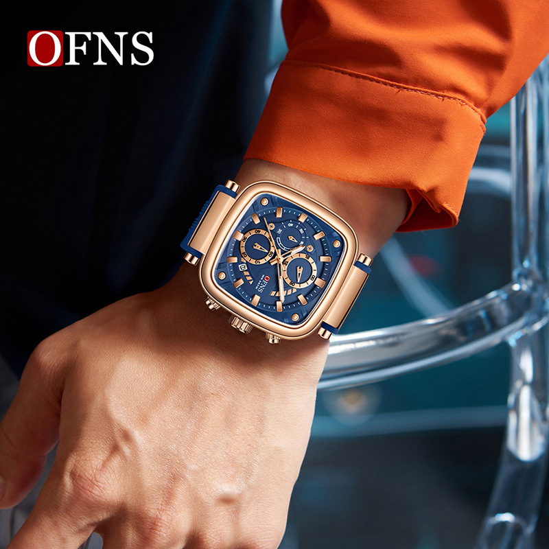 OFNS square waterproof sports  - Rubber Strap Diver recensie en prijs