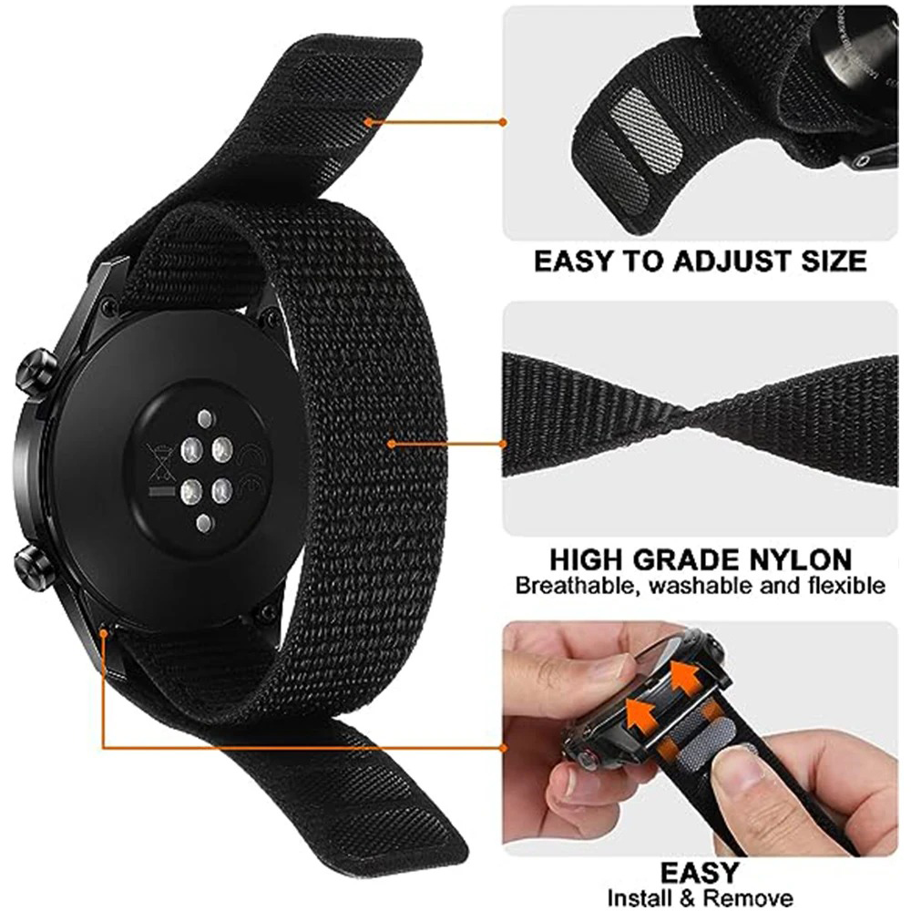 26/22mm Hook Loop Nylon Watch  - Sport Loop Velcro recensie en prijs