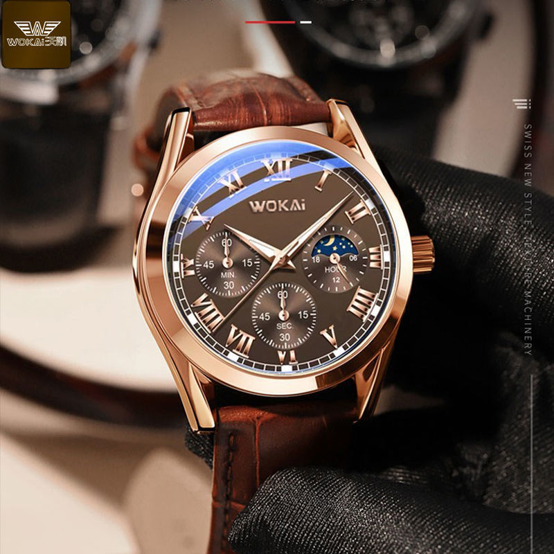 WOKAI Fashion Casual Business  - Leather Watch Band Men recensie en prijs