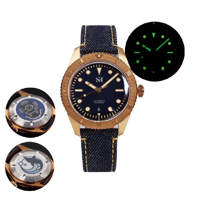 42mm Bronze Mens Watch Mechani - Canvas Strap Watch recensie en prijs