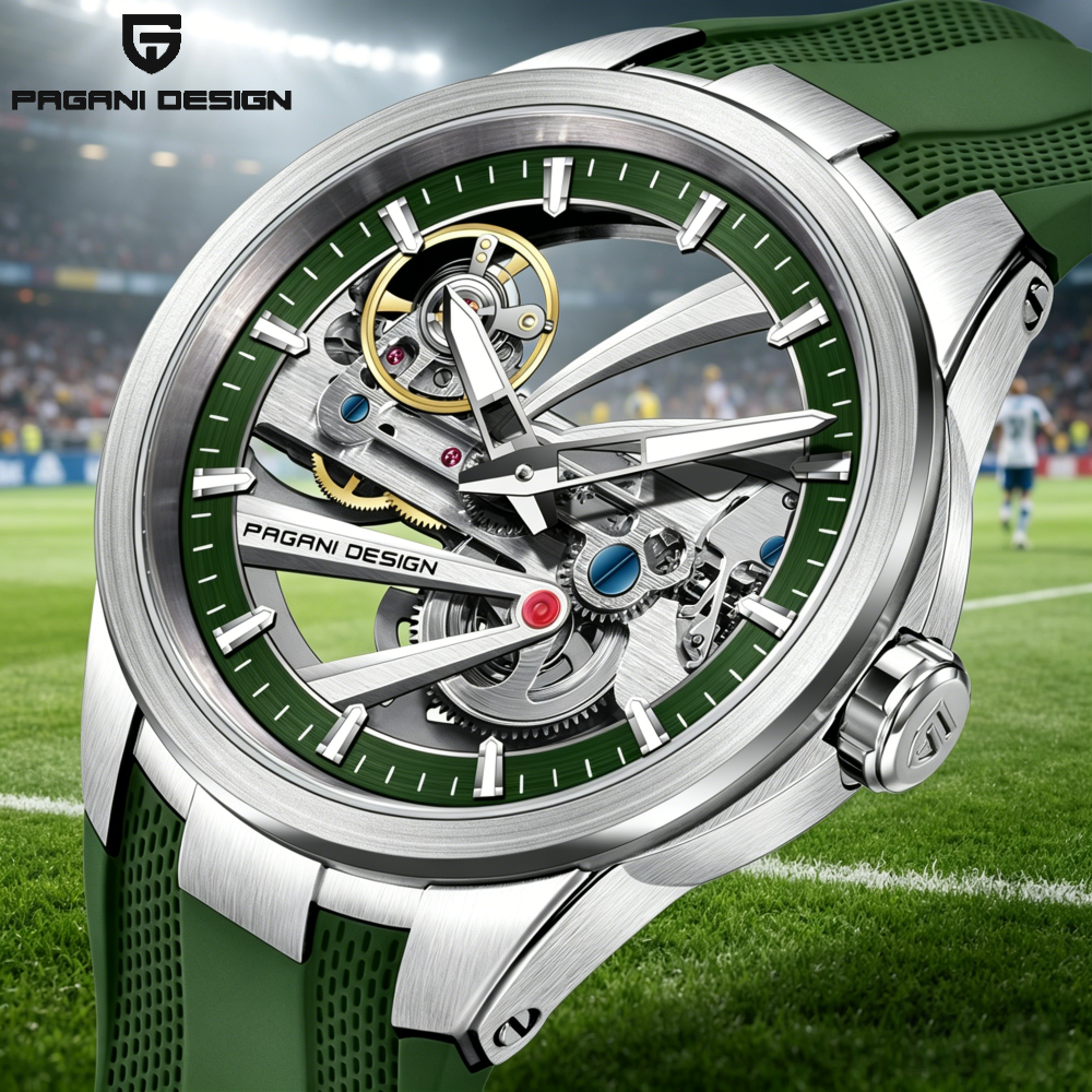 Green Skeleton PAGANI DESIGN P - Rubber Strap Diver recensie en prijs