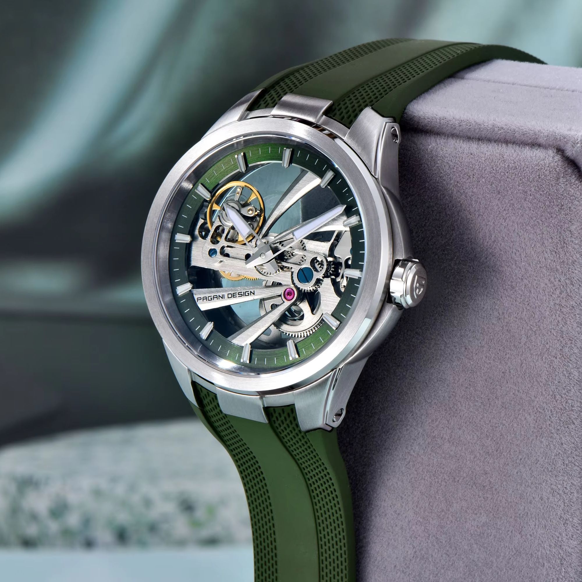 Green Skeleton PAGANI DESIGN P - Rubber Strap Diver recensie en prijs