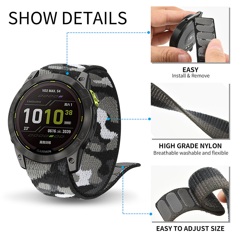22mm 26mm Nylon QuickFit Strap - Sport Loop Velcro recensie en prijs