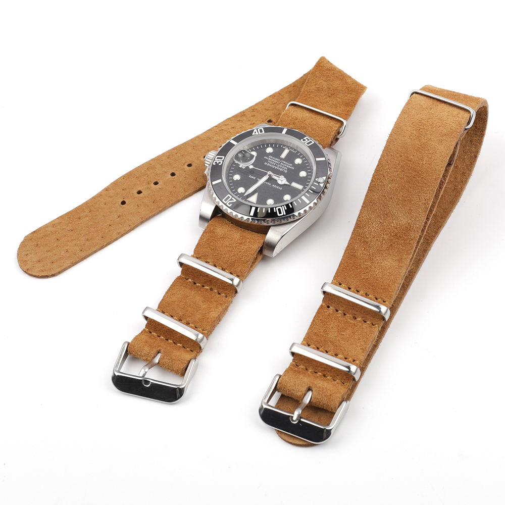 Soft Retro Suede Genuine Leath - Nato Strap Nylon recensie en prijs