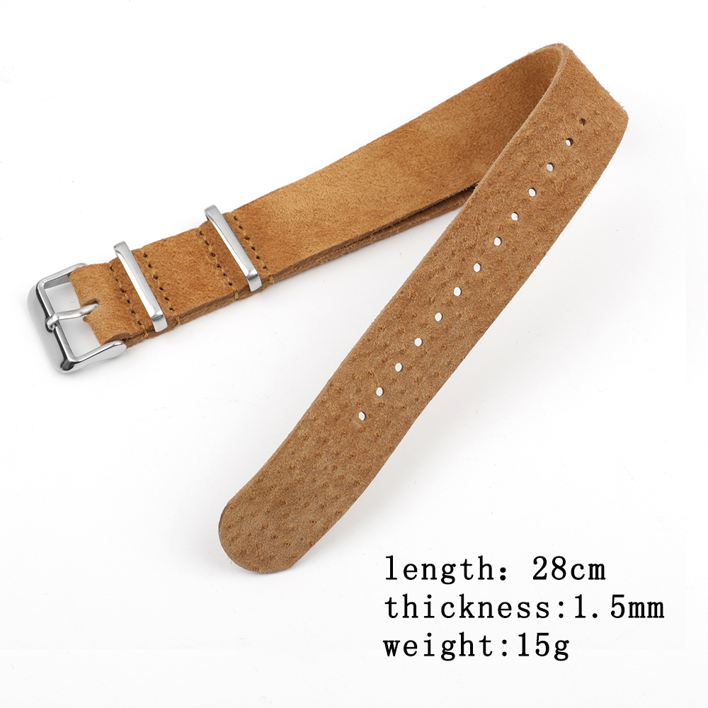 Soft Retro Suede Genuine Leath - Nato Strap Nylon recensie en prijs