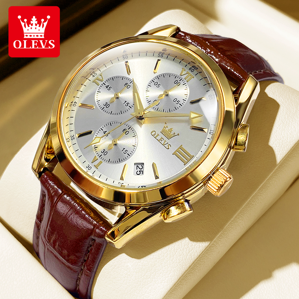 OLEVS 2872 Chronograph Men's W - Leather Watch Band Men recensie en prijs