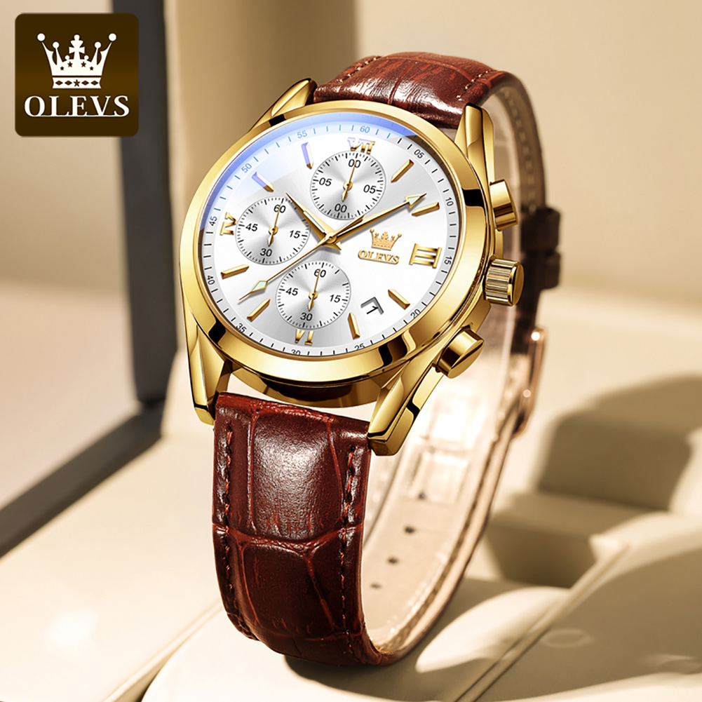 OLEVS 2872 Chronograph Men's W - Leather Watch Band Men recensie en prijs