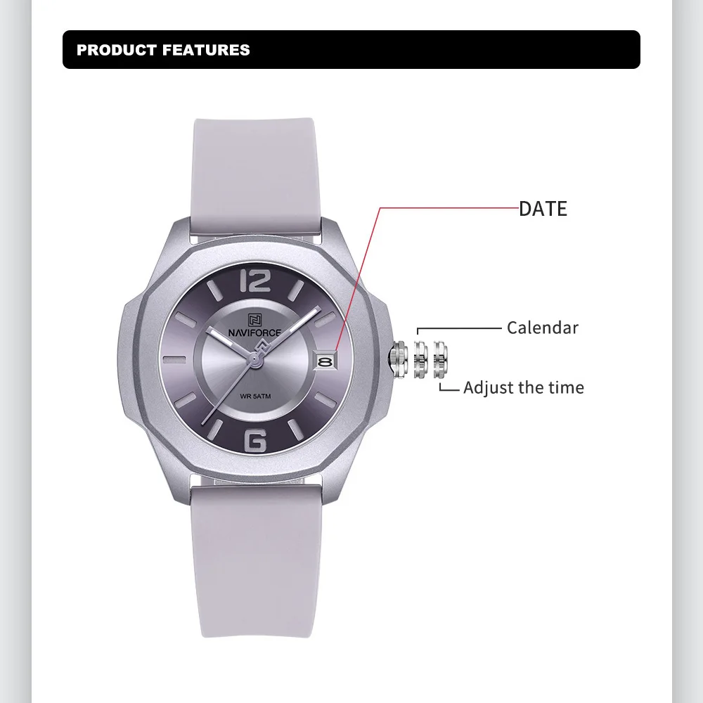 NAVIFORCE 7107 Watch for Women - Silicone Band Women recensie en prijs
