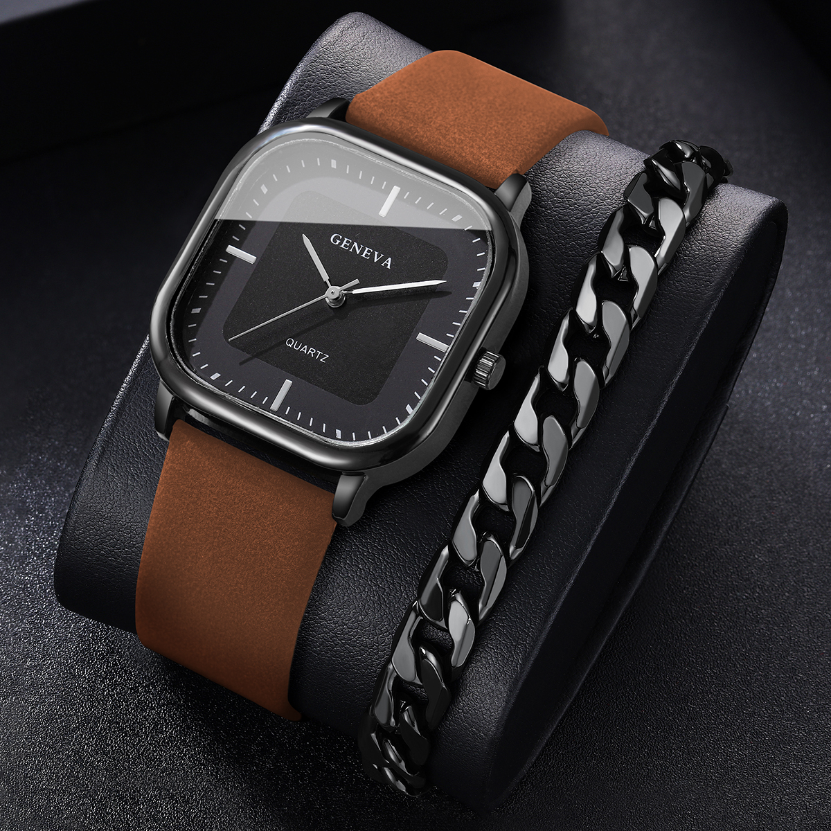 2PCS/Set Fashion Leather Strap - Leather Watch Band Men recensie en prijs