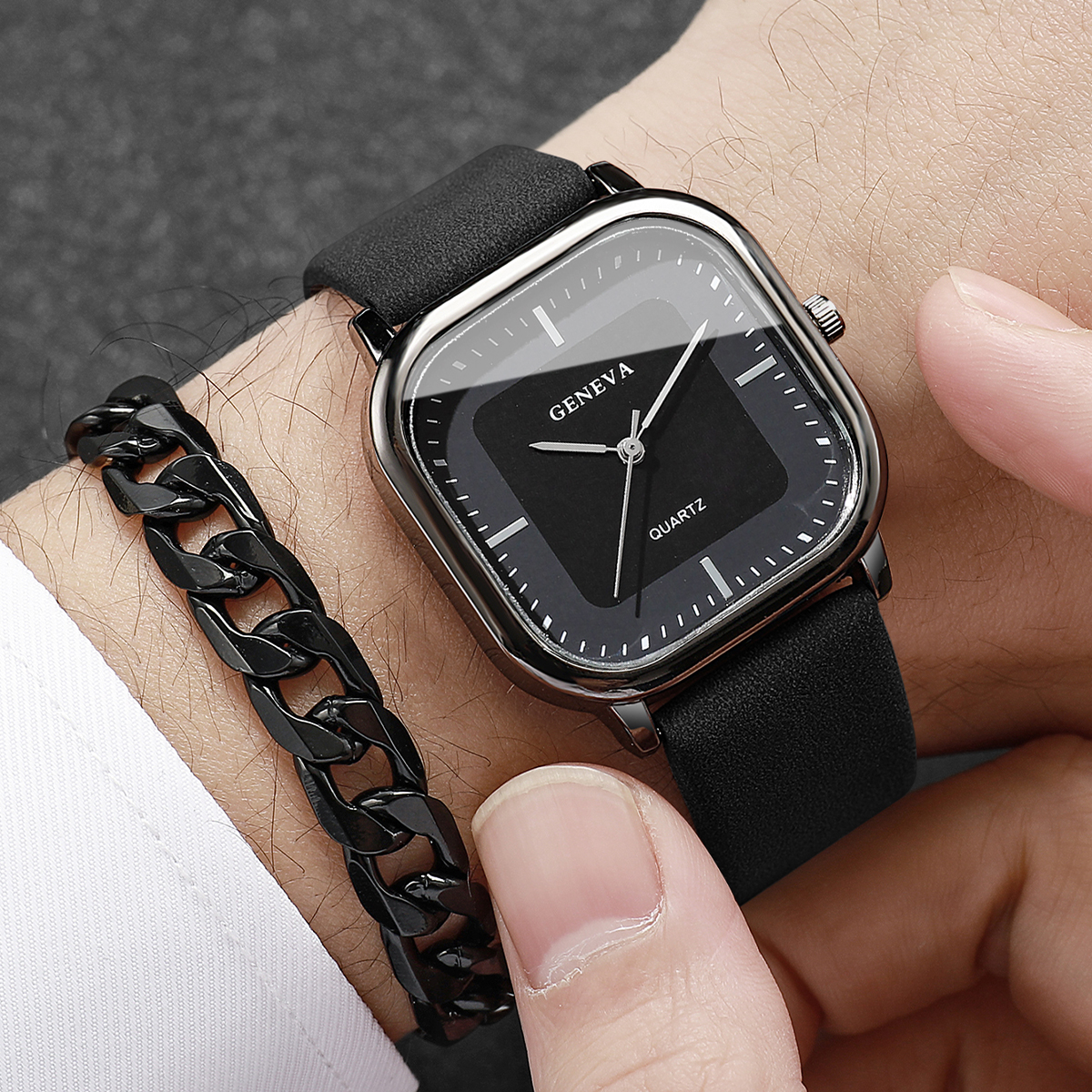 2PCS/Set Fashion Leather Strap - Leather Watch Band Men recensie en prijs