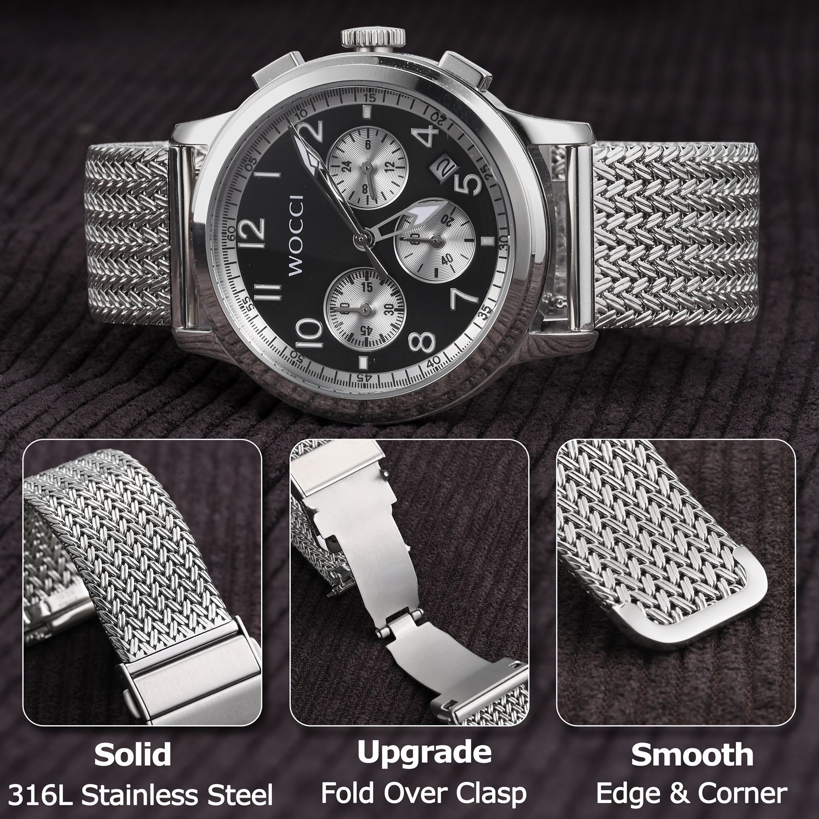 WOCCI Elite Metal Watch Band,  - Mesh Strap Metal recensie en prijs