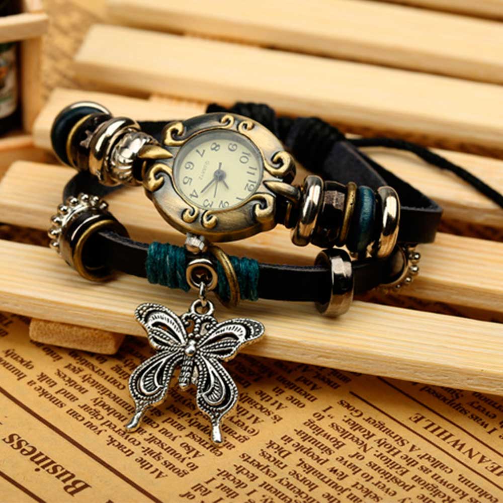 Handmade Butterfly Beads Brace - Leather Watch Band Men recensie en prijs