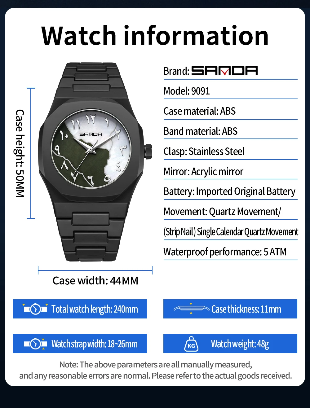 2025 SANDA Fashion Men's and W - Rubber Strap Diver recensie en prijs